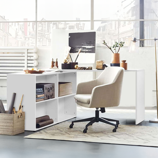 BEJA Corner Study Table With Bookcase