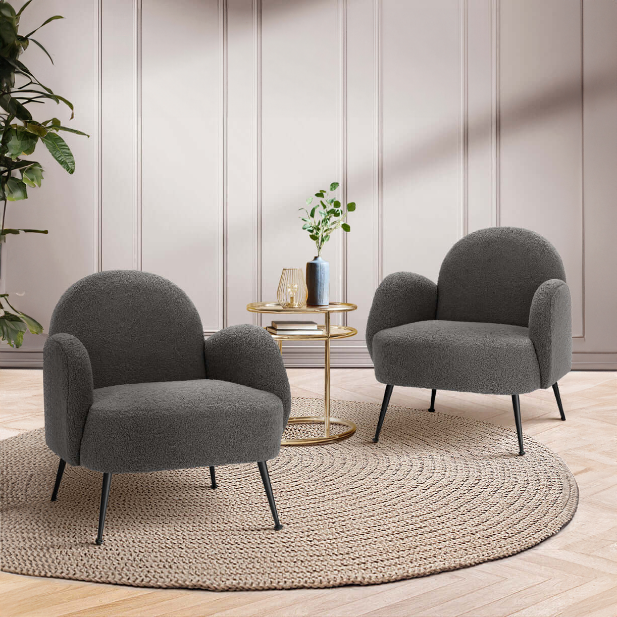 KOCHI Boucle Armchair Charcoal