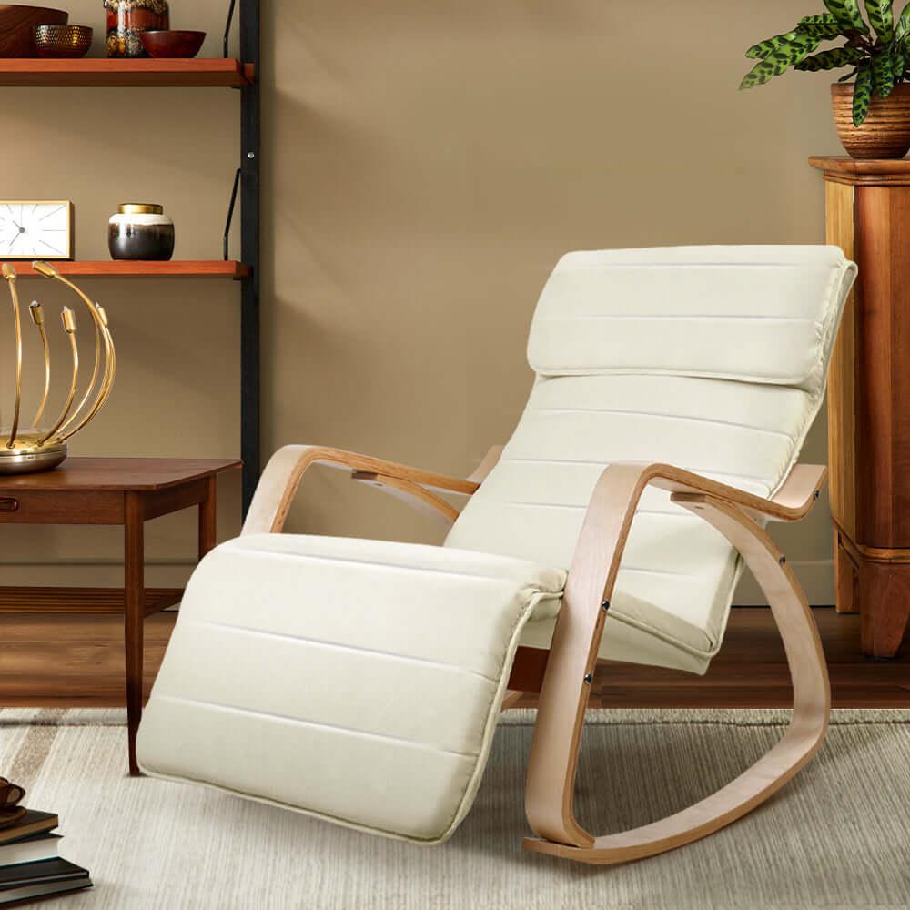 beige fabric rocking chair Buro Living