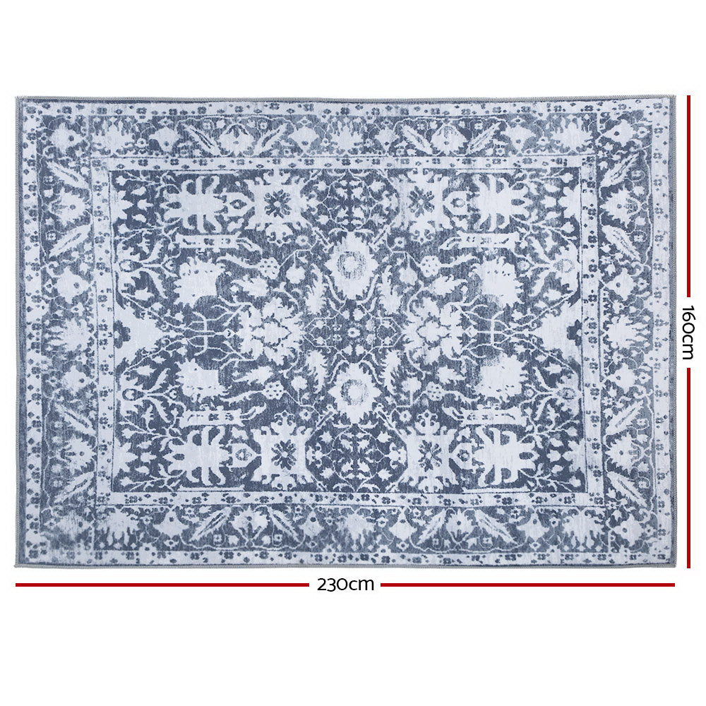 WINDSOR Velvet Short Pile Rug 160 x 230cm Stormy Blue