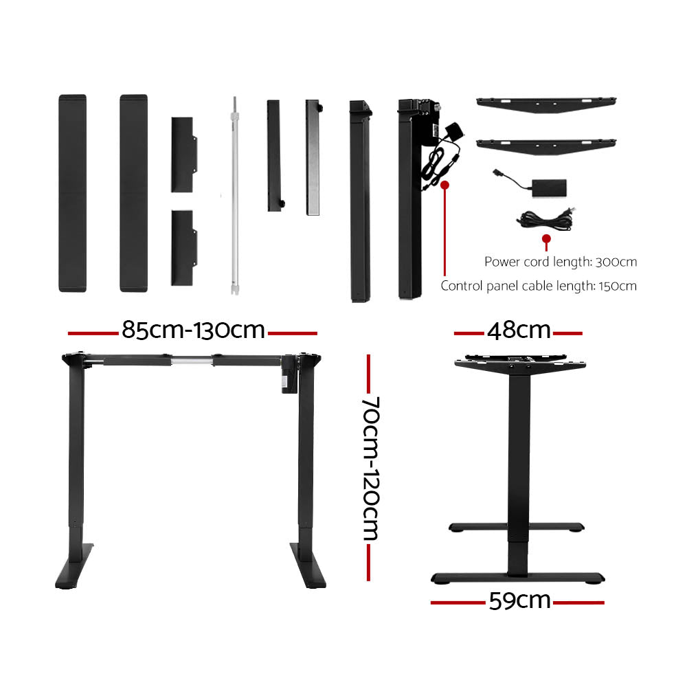 RIGA Sit Stand Desk Black 140cm