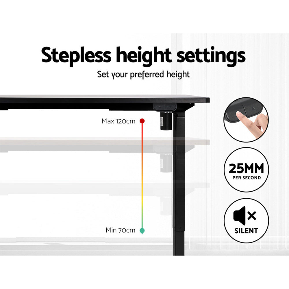 RIGA Sit Stand Desk Black 140cm