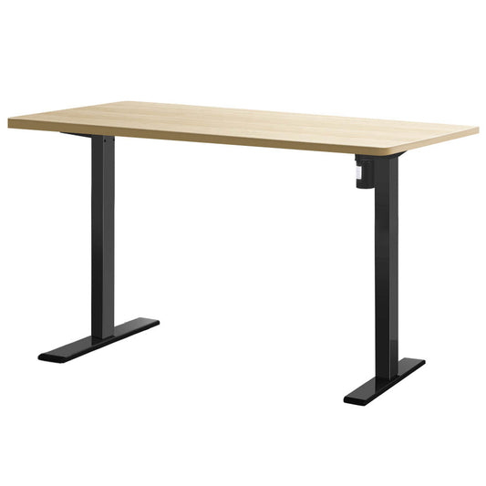 RIGA Sit Stand Desk Black & Oak 140cm