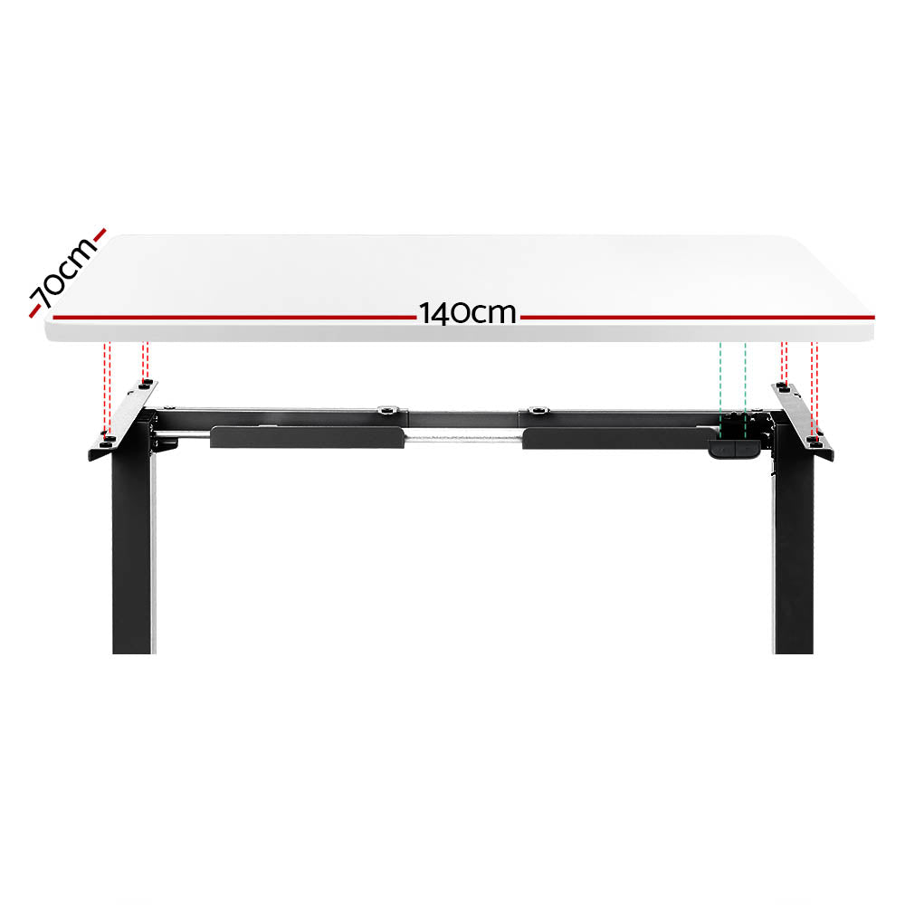 RIGA Sit Stand Desk Black & White 140cm