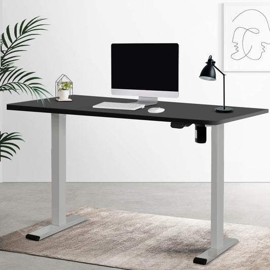 RIGA Sit Stand Desk Grey & Black 140cm Buro Living