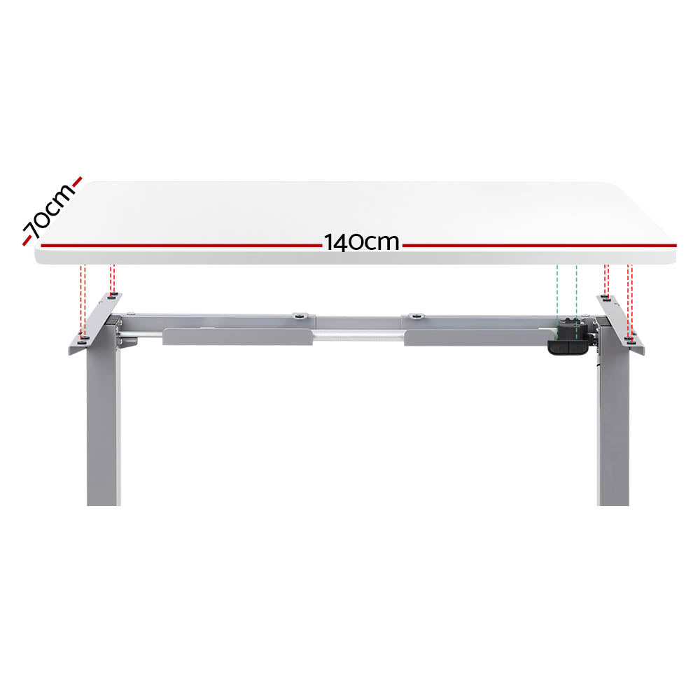 RIGA Sit Stand Desk Grey & White 140cm