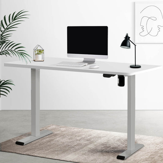 RIGA Sit Stand Desk Grey & White 140cm Buro Living