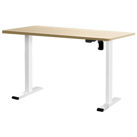 RIGA Sit Stand Desk White & Oak 120cm