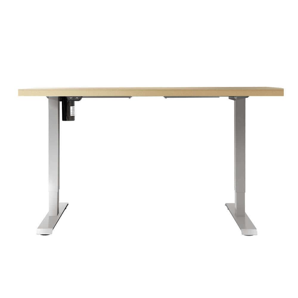 RIGA Sit Stand Desk White & Oak 120cm