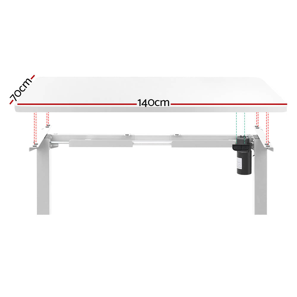 RIGA Sit Stand Desk White 140cm