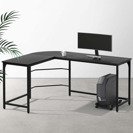 BERGEN Corner Computer Desk with Black Top Finish