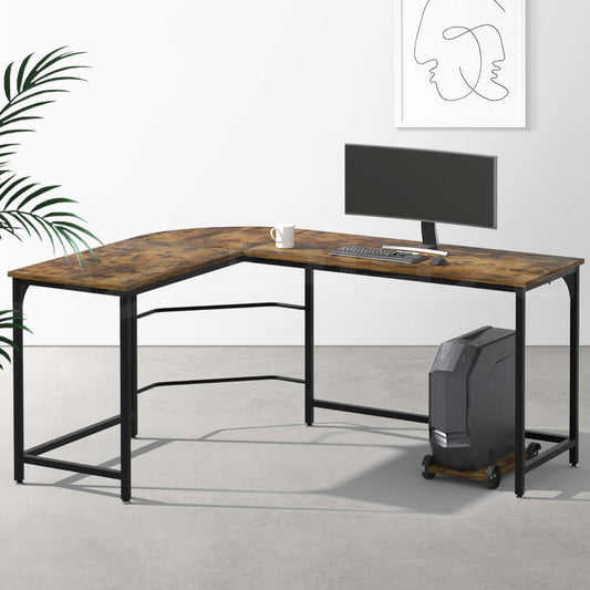 BERGEN Corner Computer Desk with Dark Oak Finish