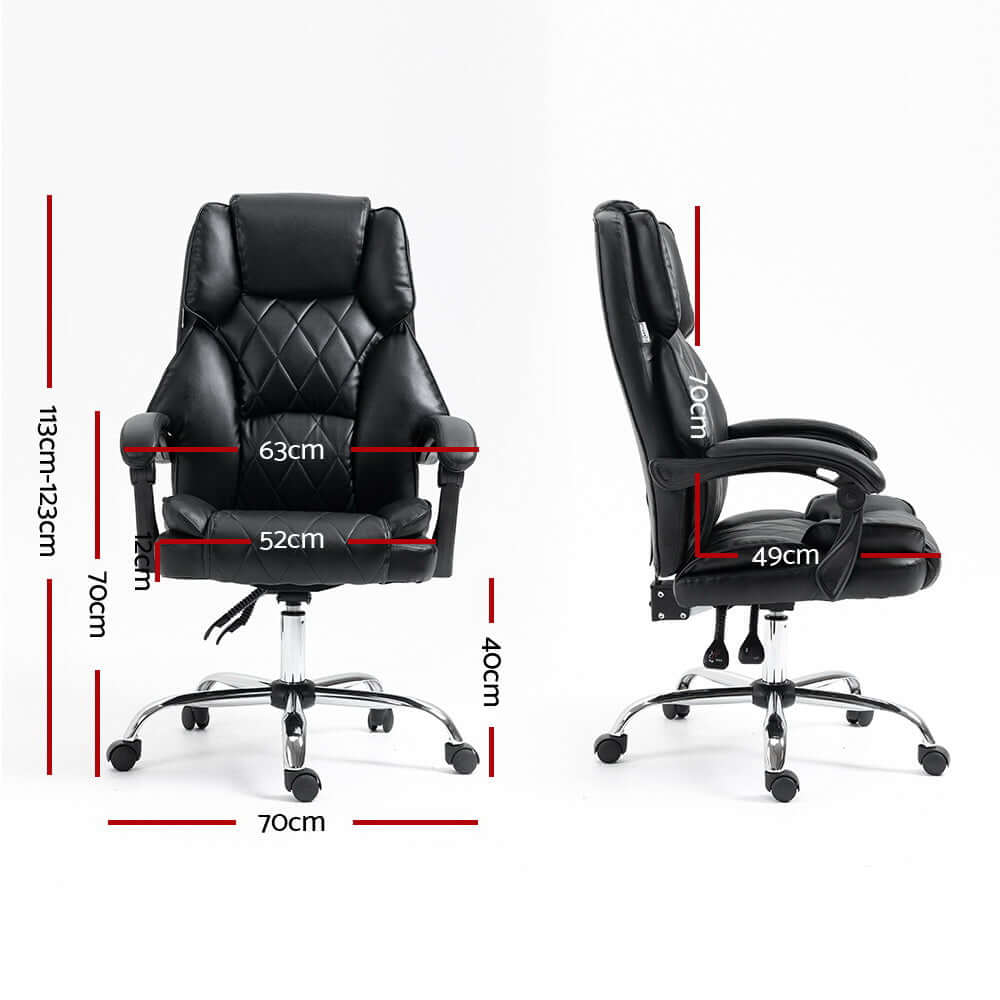 BIOKO Executive Office Chair With Recliner Black