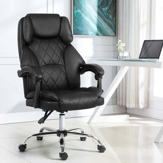 BIOKO Executive Office Chair With Recliner Black