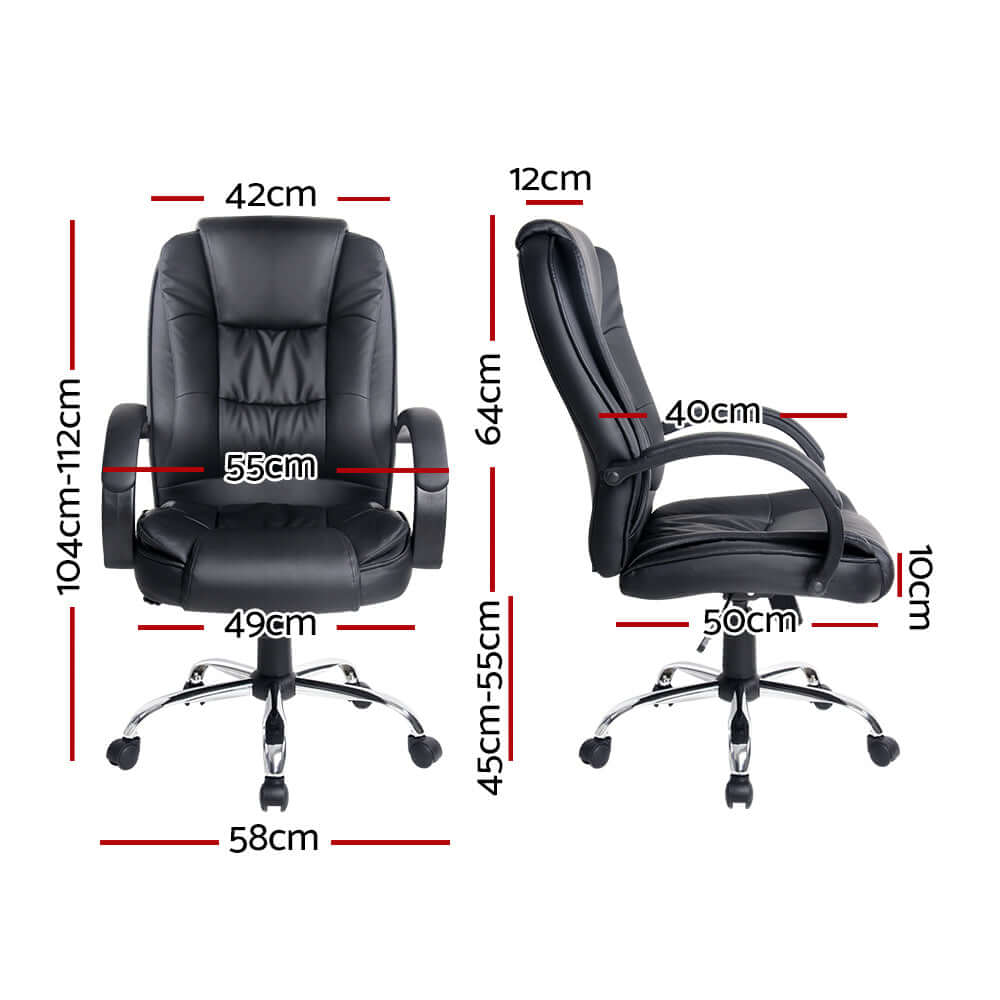 LEON Black Executive Gaming Chair Vegan Leather