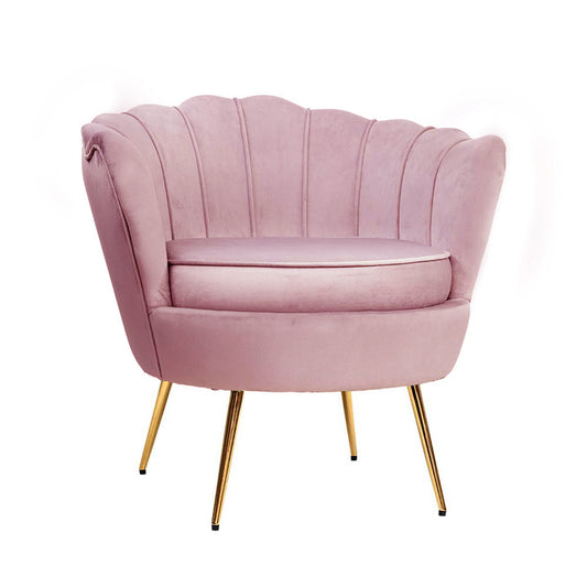 PETRA Velvet Scallop Chair Pink  Buro Living