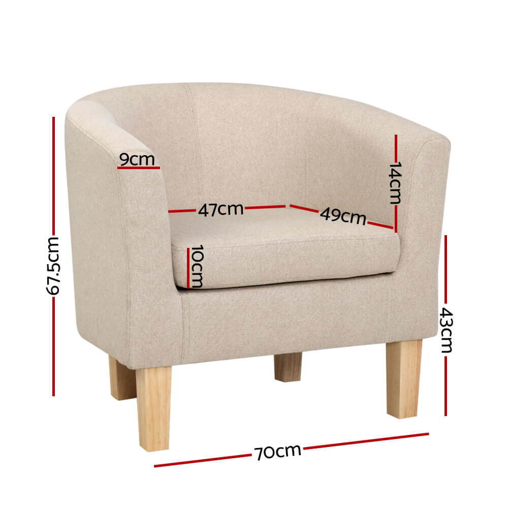 JEDDAH Accent Fabric Armchair Beige