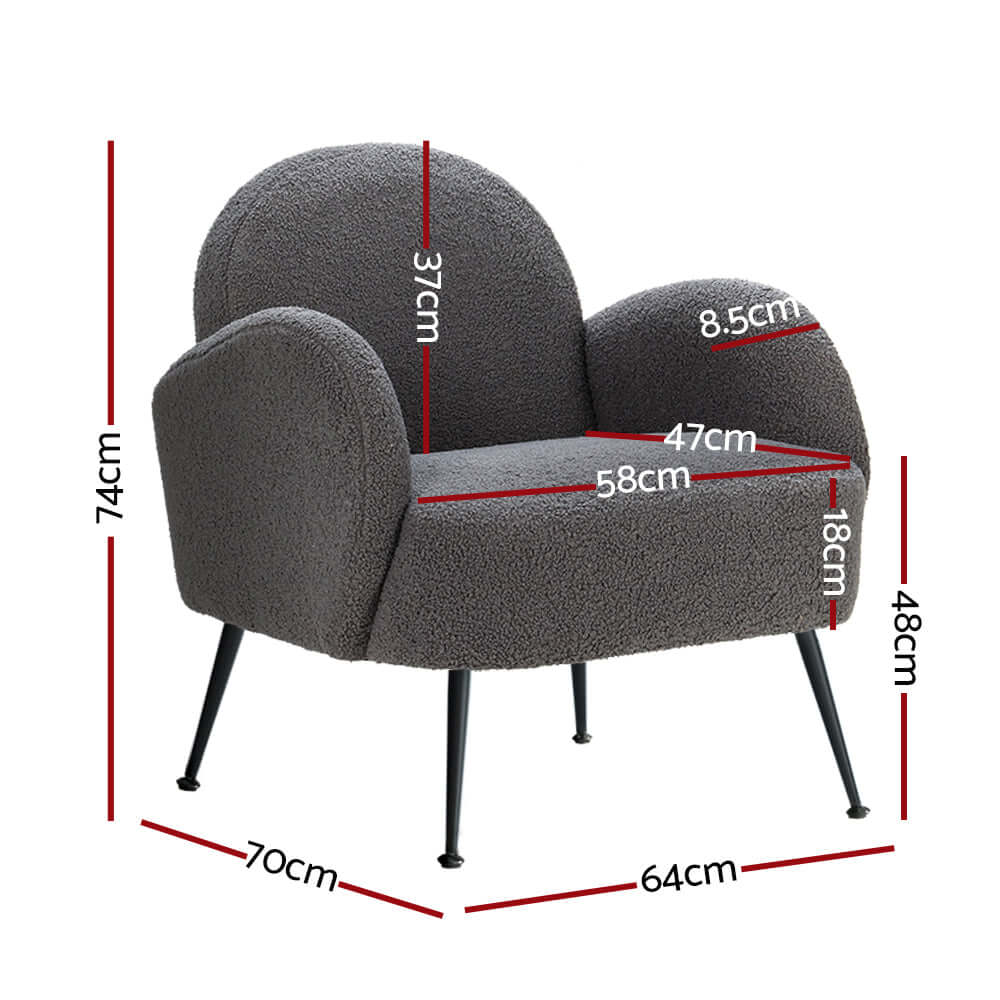 KOCHI Boucle Armchair Charcoal