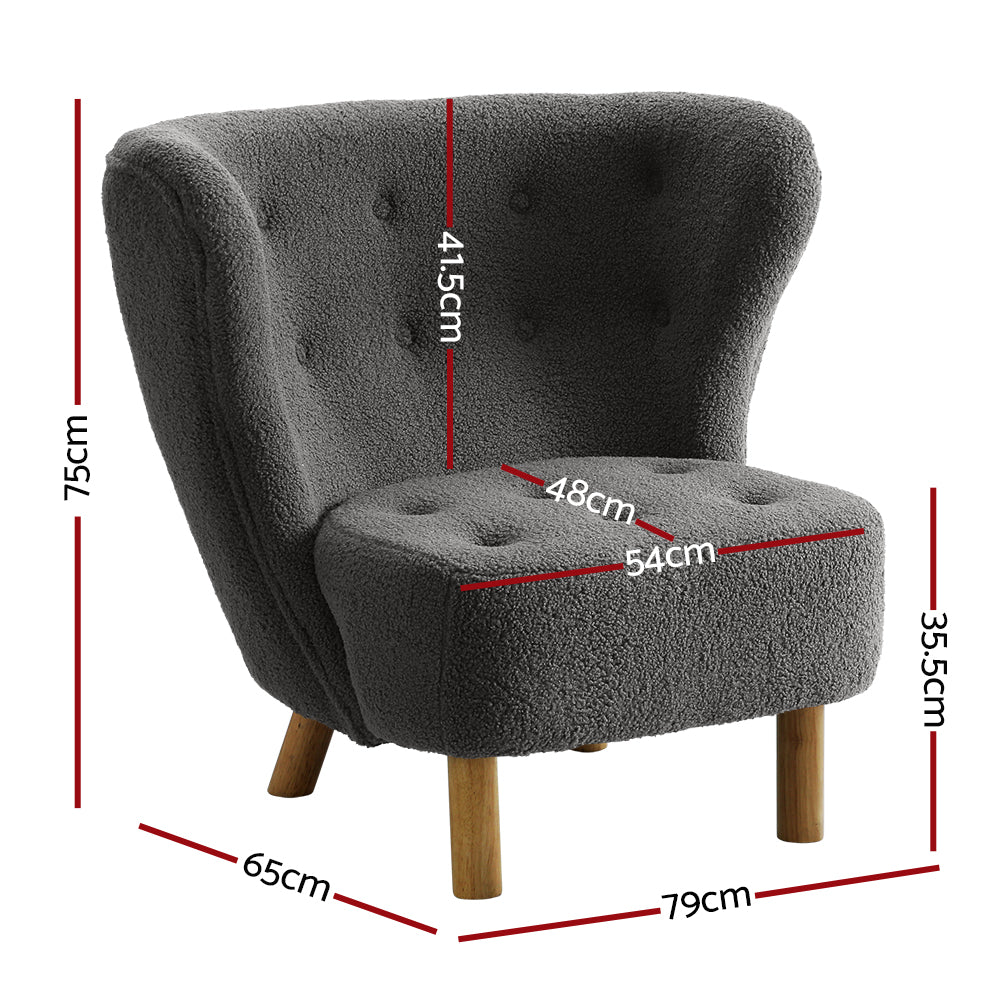 LILLE Accent Winged Armchair Charcoal