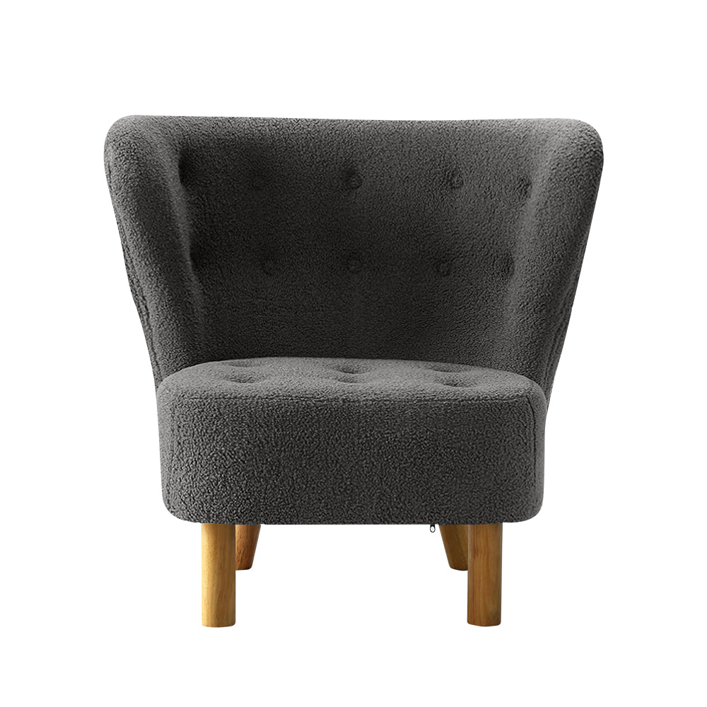 LILLE Accent Winged Armchair Charcoal