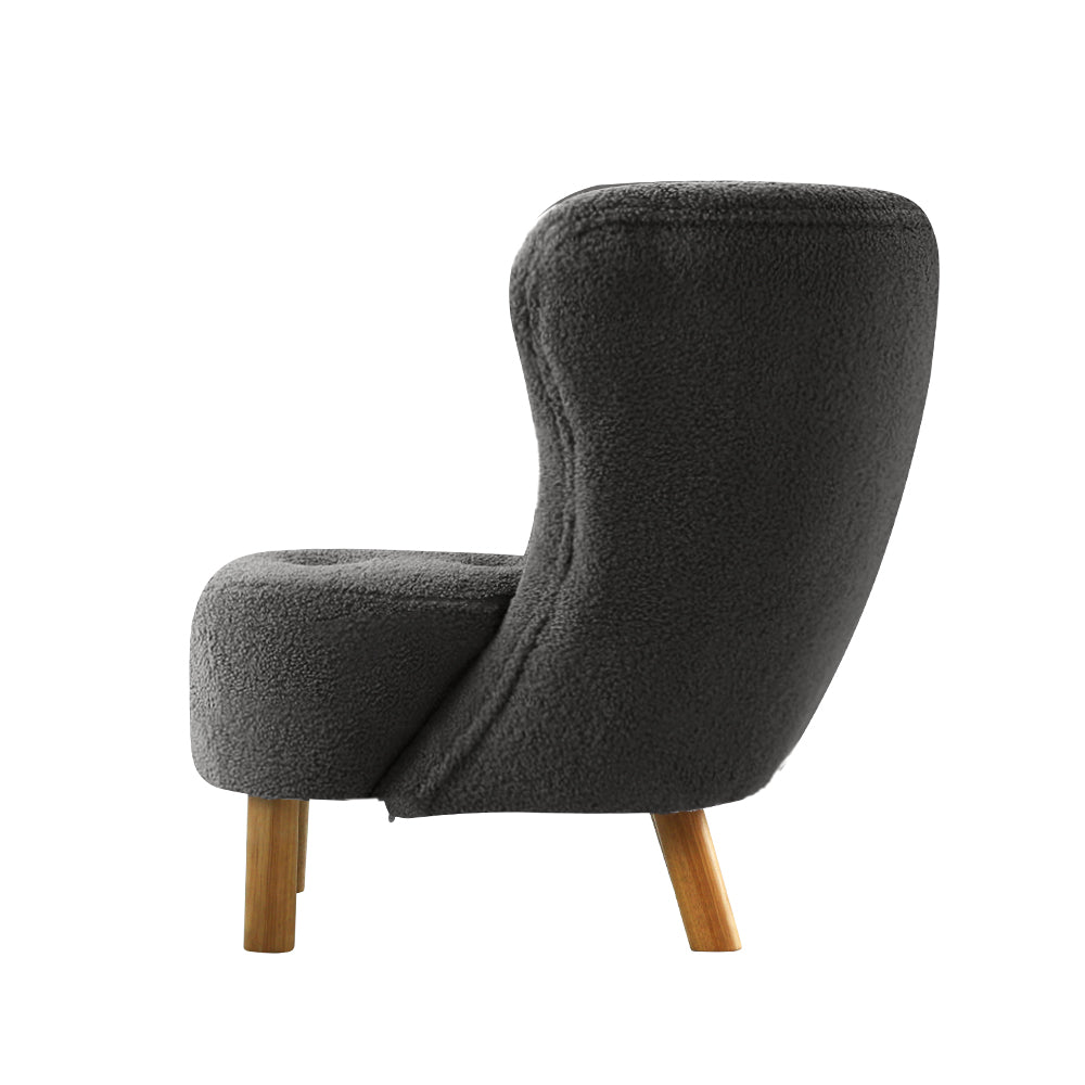 LILLE Accent Winged Armchair Charcoal