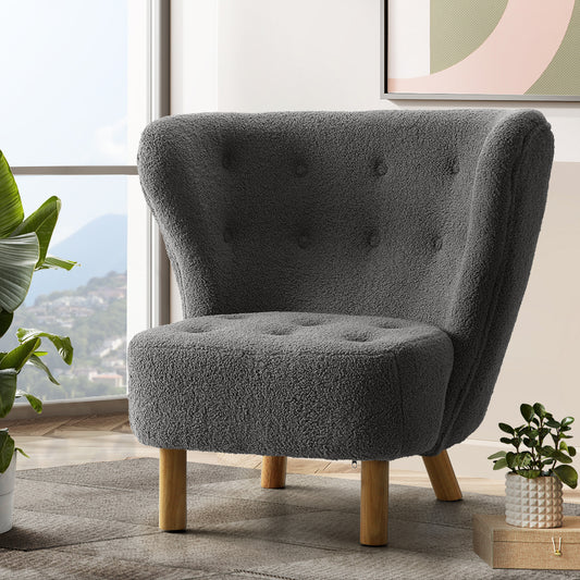 LILLE Accent Winged Armchair Charcoal Buro Living