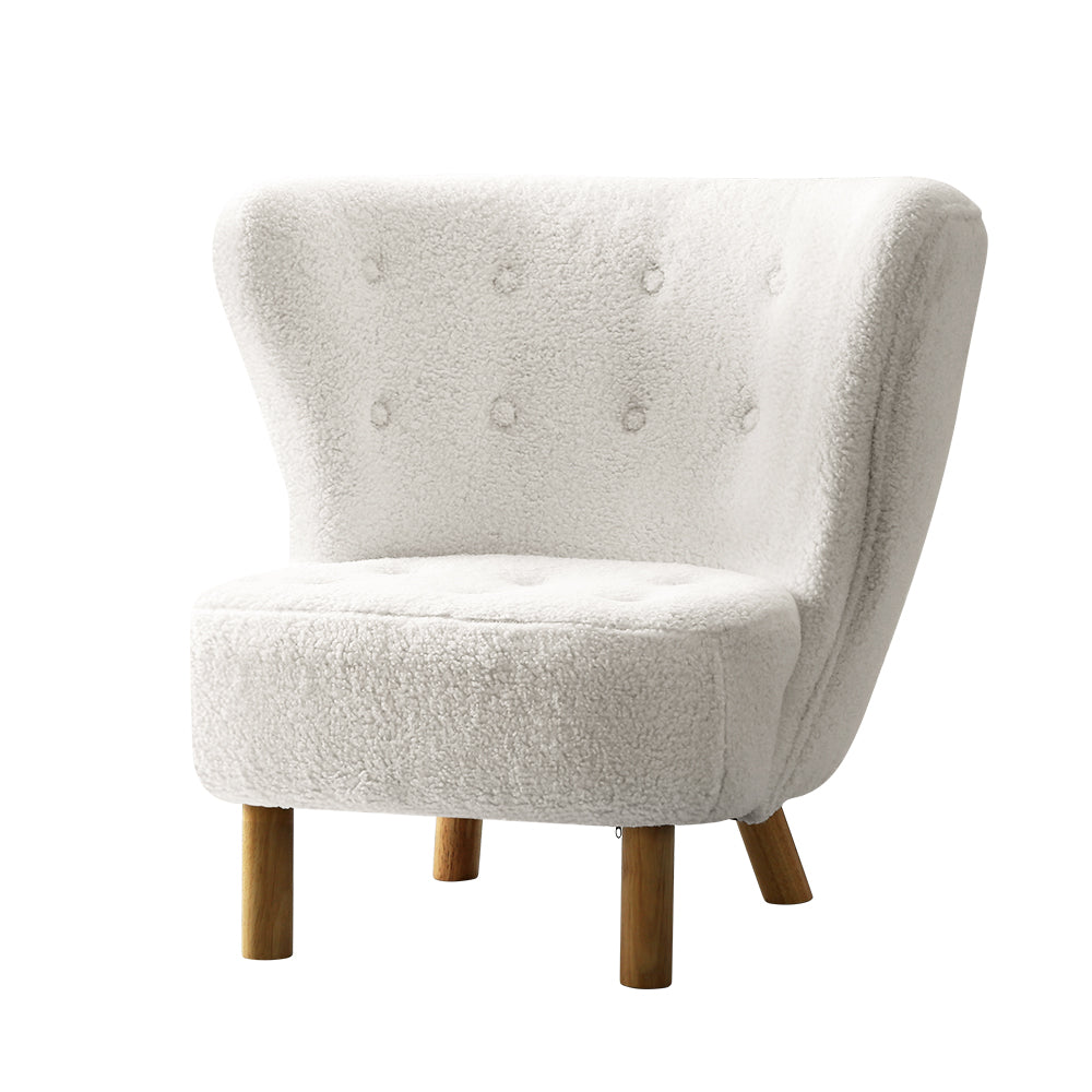 LILLE Accent Winged Armchair White Buro Living