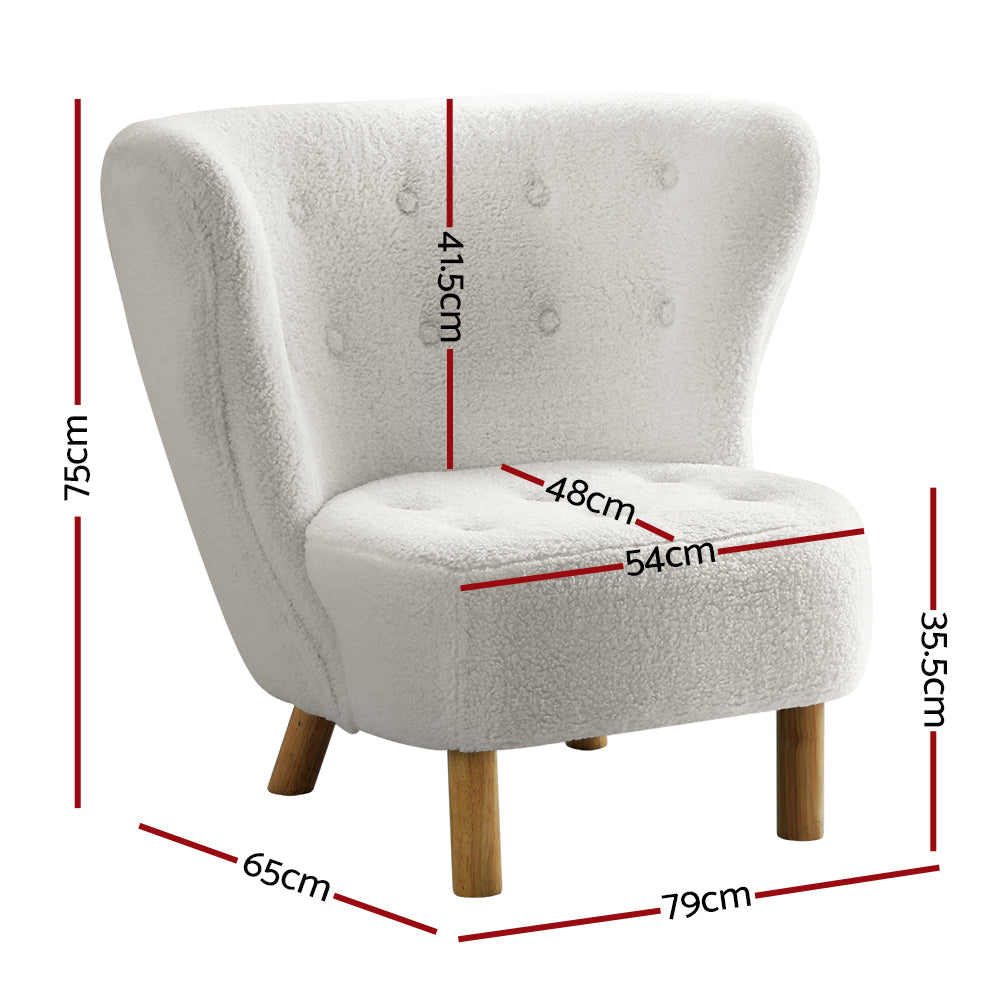 LILLE Accent Winged Armchair White