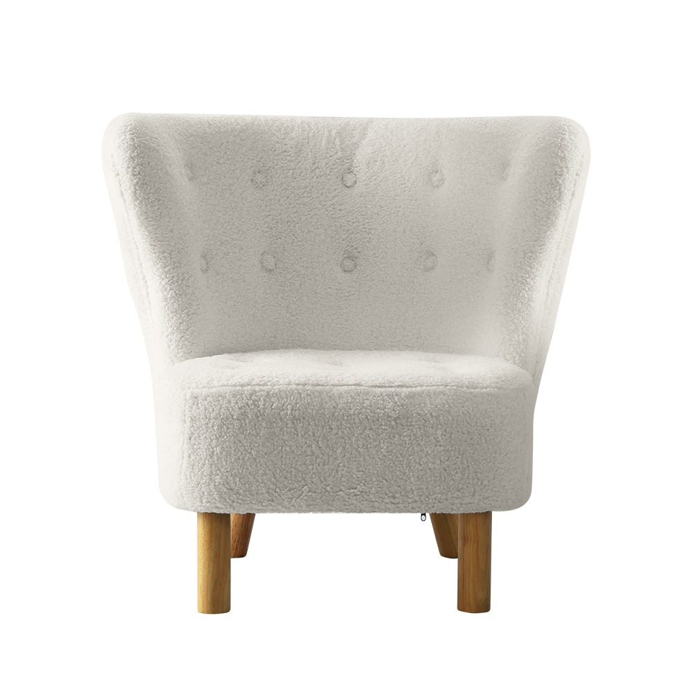 LILLE Accent Winged Armchair White