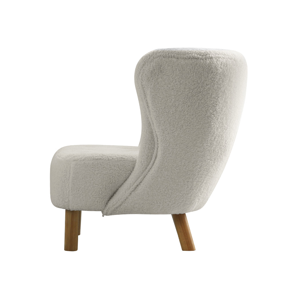 LILLE Accent Winged Armchair White