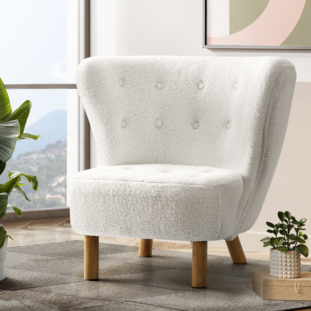 LILLE Accent Winged Armchair White Buro Living