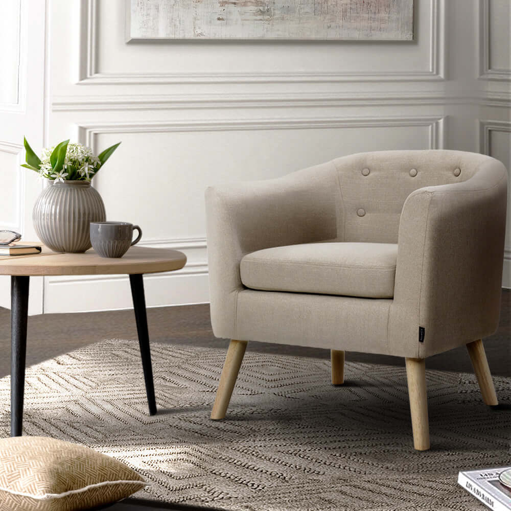 LOFOTEN Fabric Armchair Beige