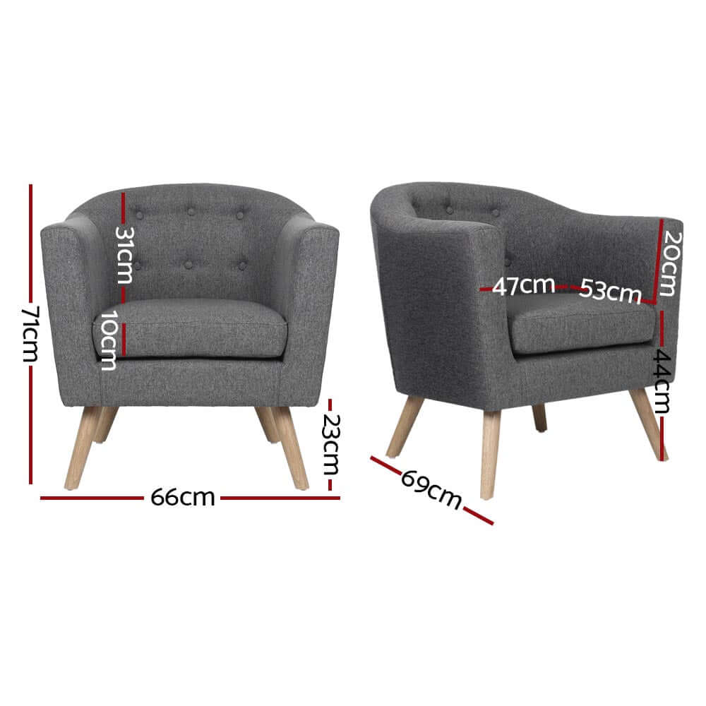 GRAZ Accent Armchair Grey