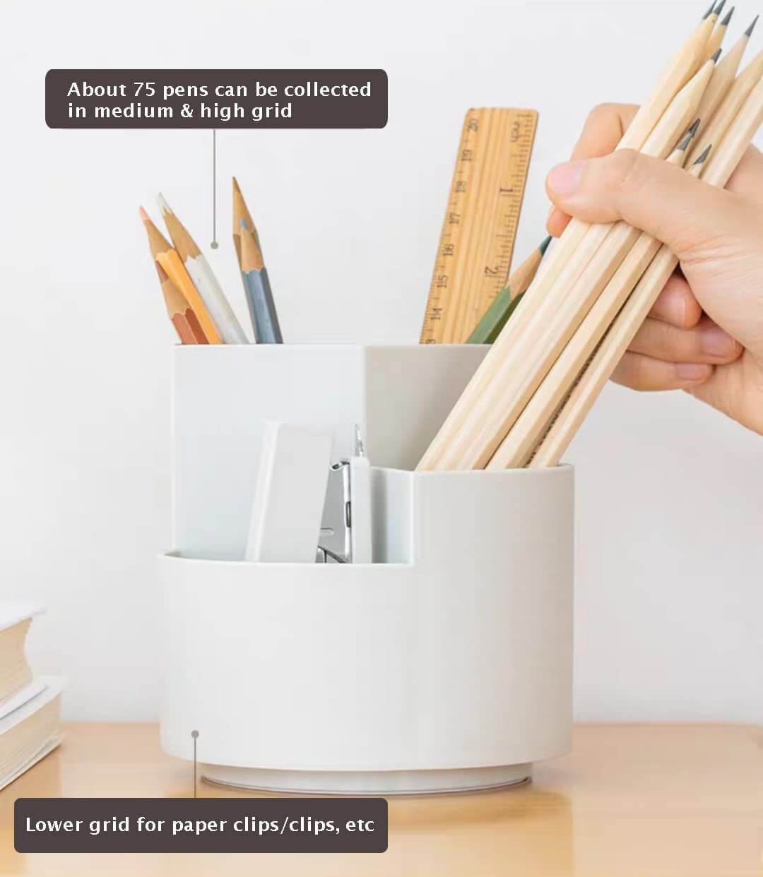 White Rotating Pen Holder