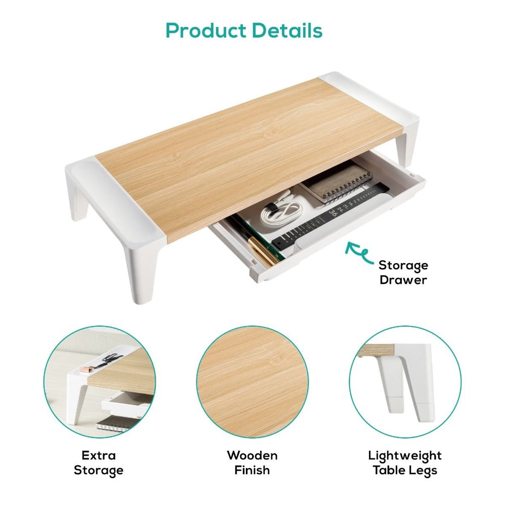 Monitor Stand with Storage Drawer