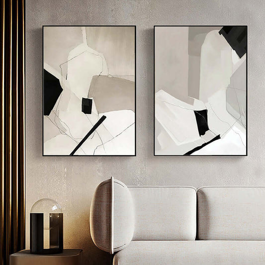 Modern Abstract Black Frame Canvas Wall Art