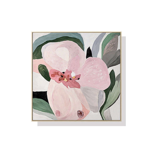 50cmx50cm Abstract Floral Framed Canvas Wall Art