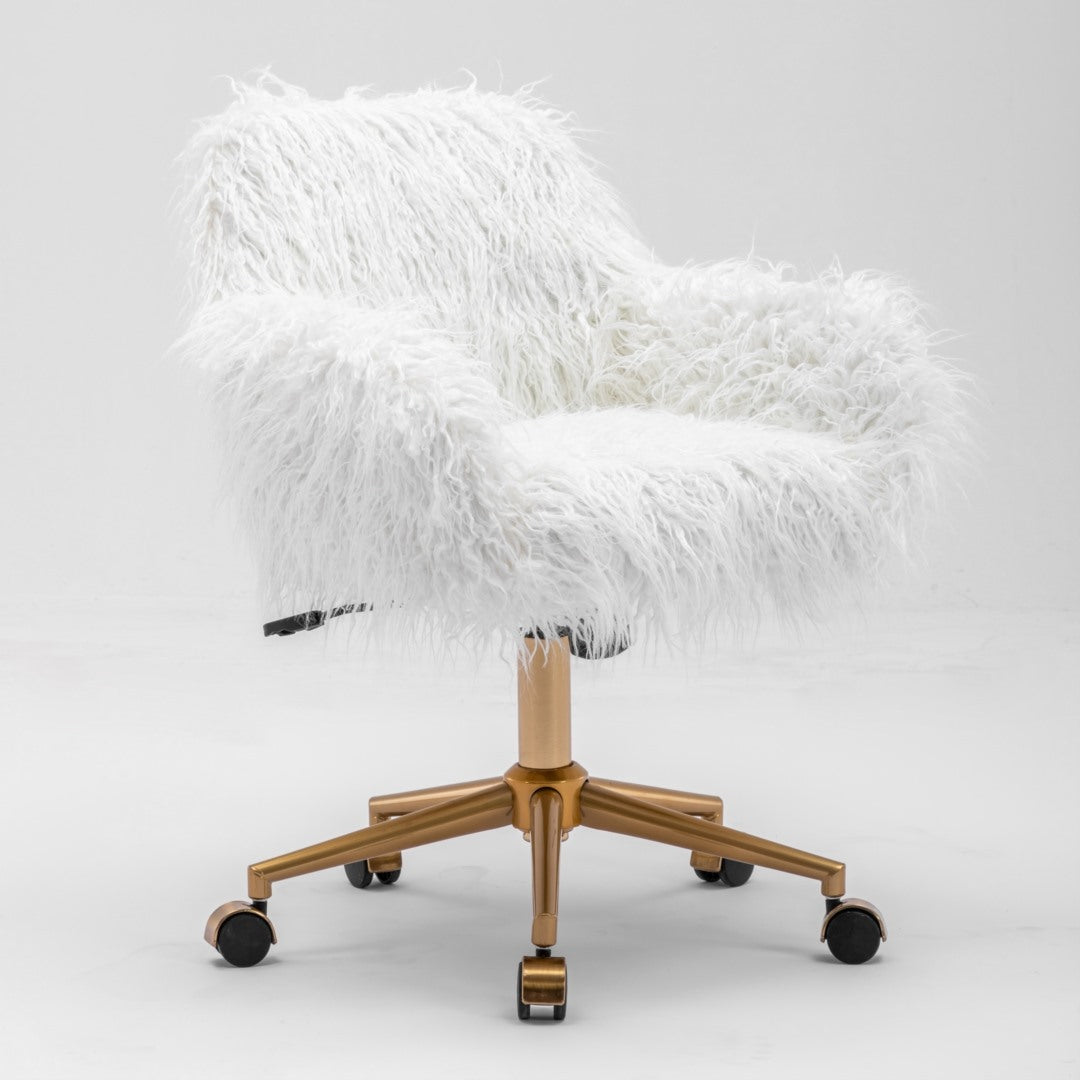 Versailles Fluffy Office Chair White