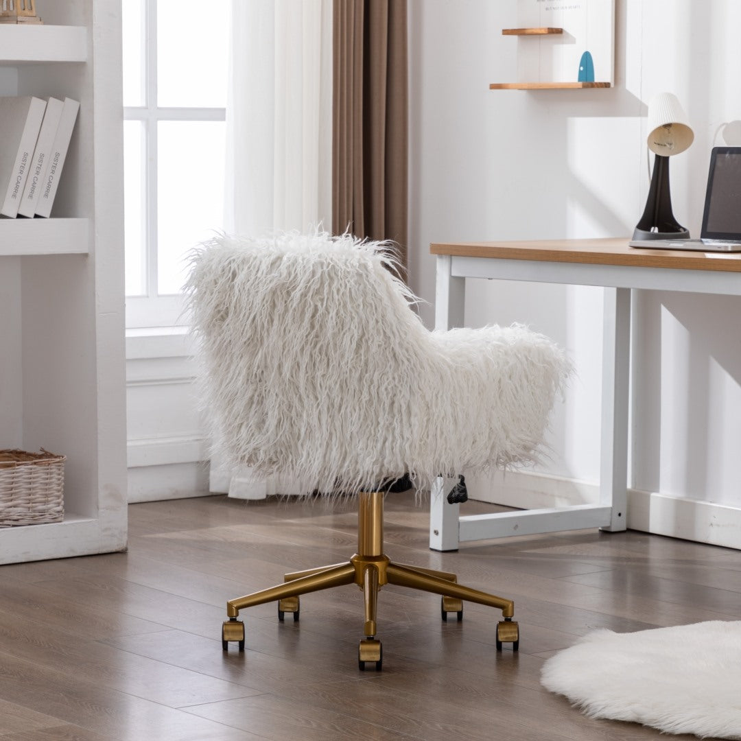 Versailles Fluffy Office Chair White Buro Living