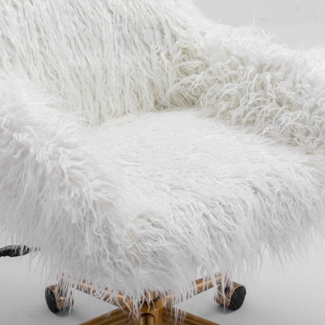 Versailles Fluffy Office Chair White