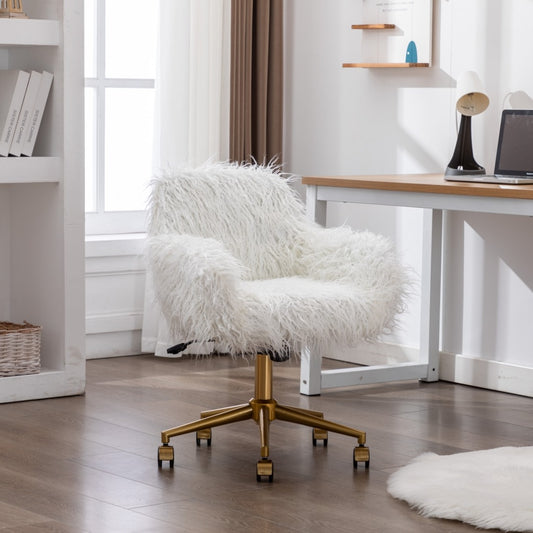 Versailles Fluffy Office Chair White Buro Living