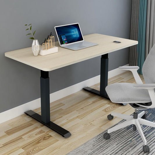 SAXON 140cm Standing Desk Black Frame Maple Top