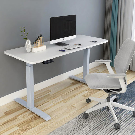 SAXON 120cm Standing Desk Grey Frame White Top