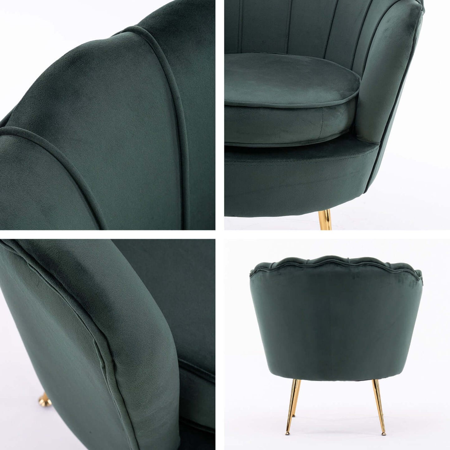 BERN Scallop Accent Armchair Green