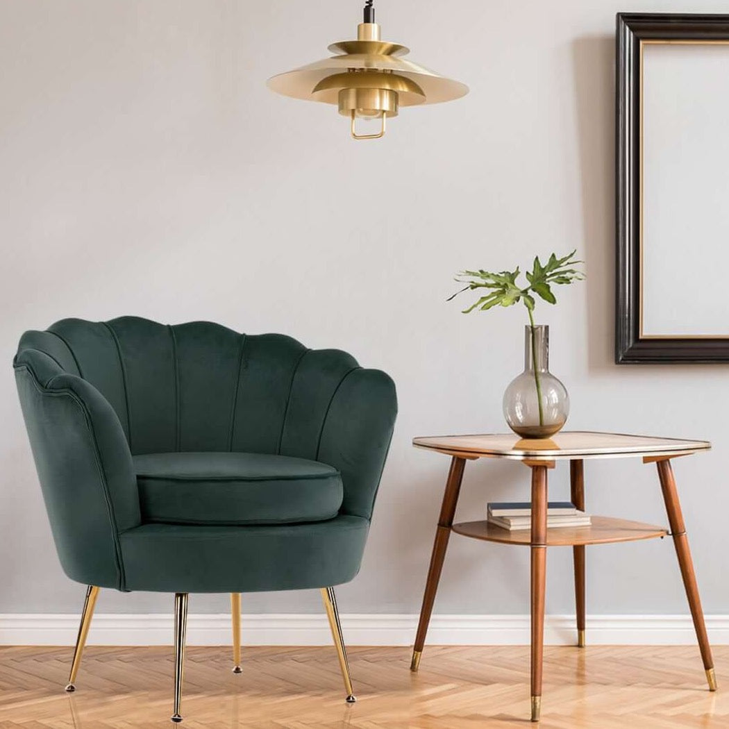 BERN Scallop Accent Armchair Green Buro Living