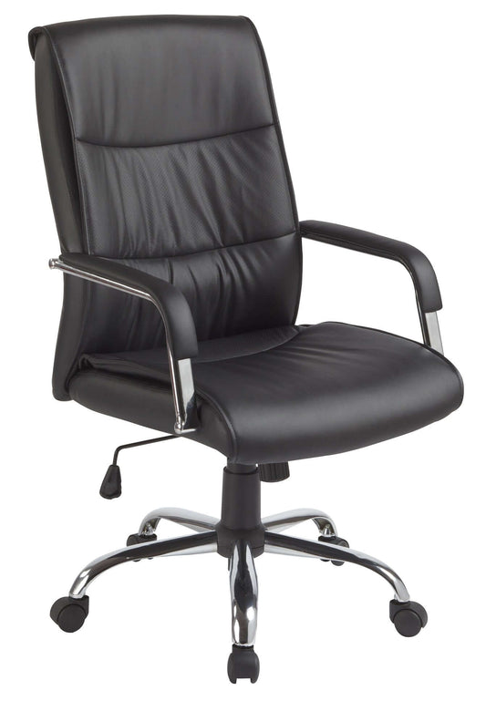LEON Executive Leather Office Chair Padded Black