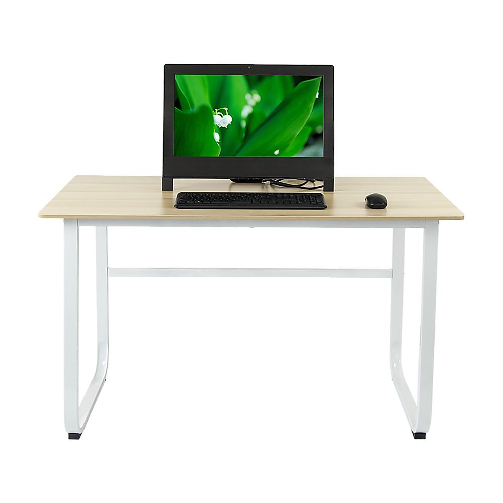 LOFOTEN Wood & Steel Solid Computer Desk - White